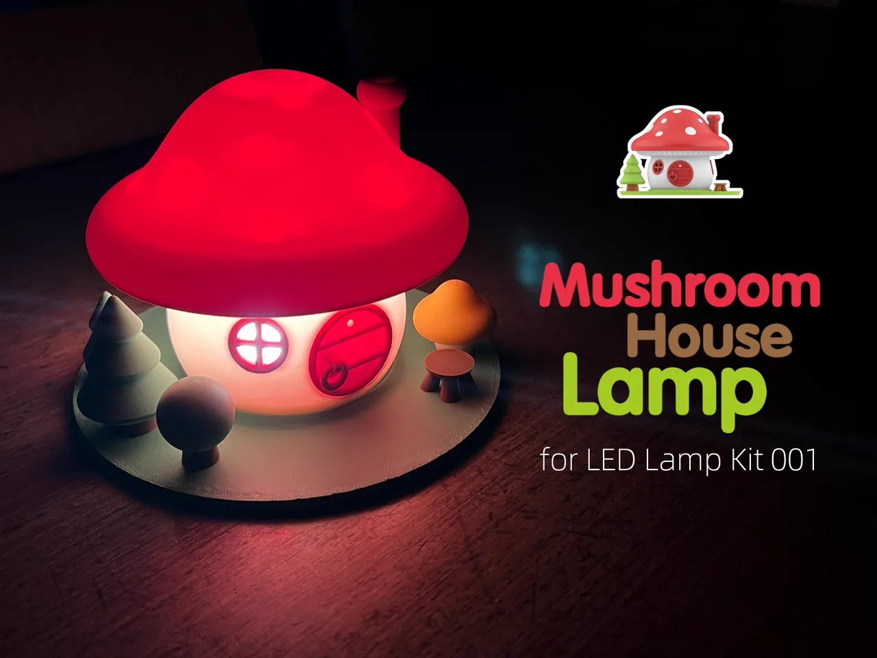 Mushroom House Lamp view 3
