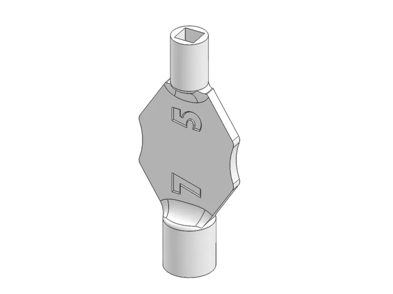 window key for 7 and 5 mm squared pin
