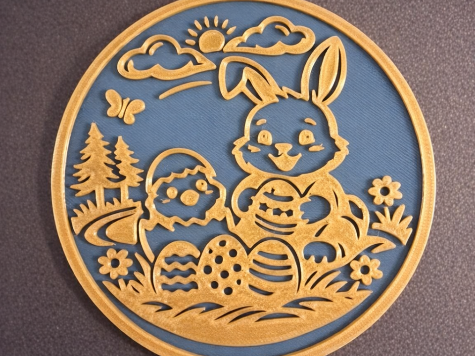 Easter Coaster – Bunny & Spring Scene