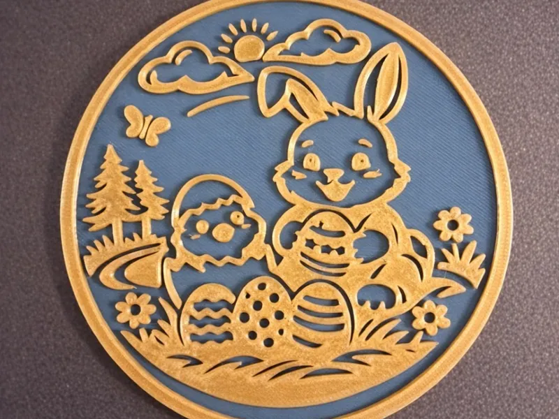 Easter Coaster – Bunny & Spring Scene