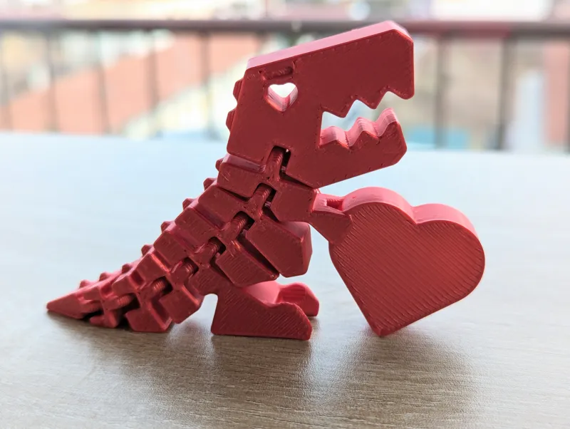 FlexiDino Print in Place T-Rex for Valentine's Day