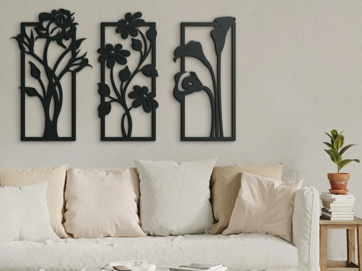 Blooming Flowers Multi Panel 3D Wall Art