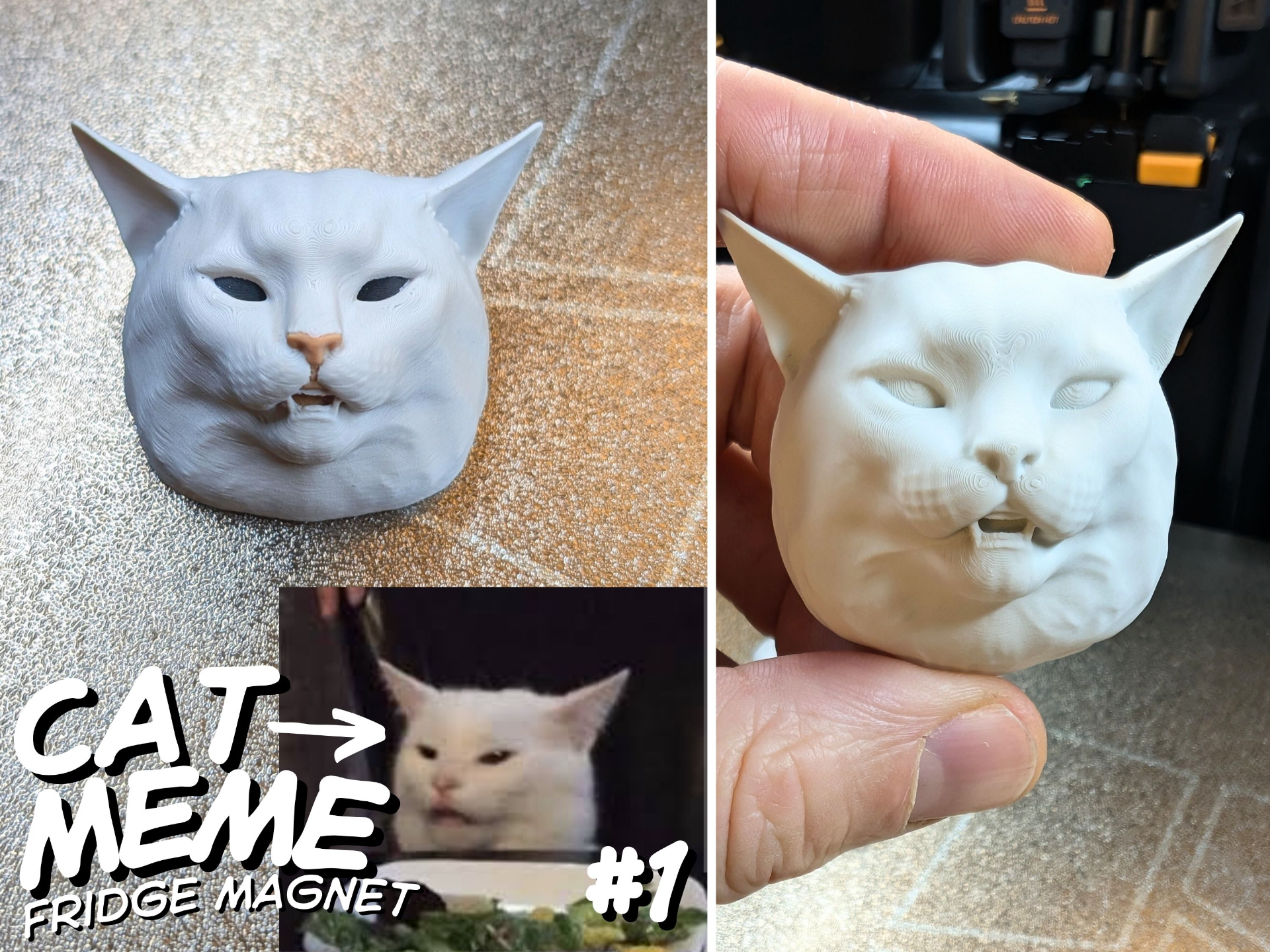 Confused Cat meme Fridge magnet