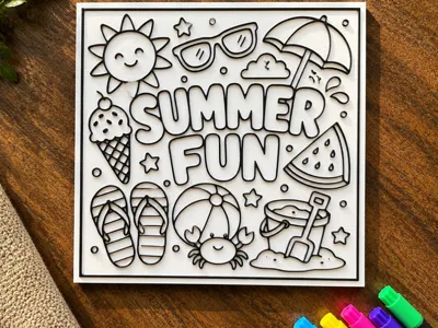 Summer Fun Coloring Page