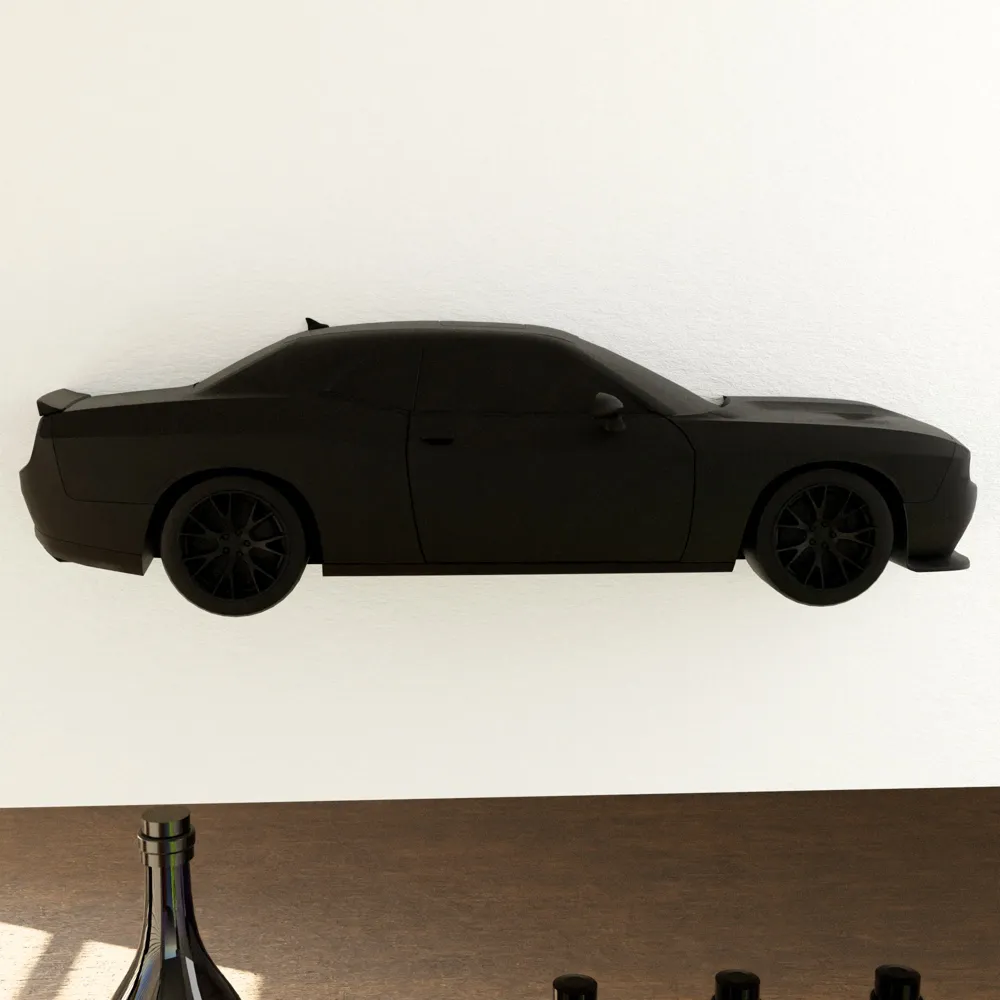 Dodge Challenger Hellcat Wall-mounted - Free 3D Print Model - MakerWorld