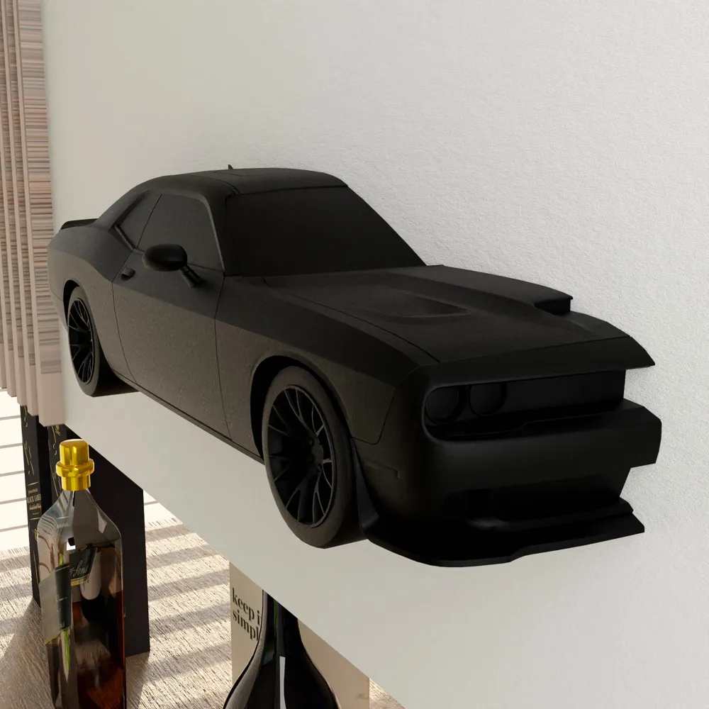 Dodge Challenger Hellcat Wall-mounted - Free 3D Print Model - MakerWorld