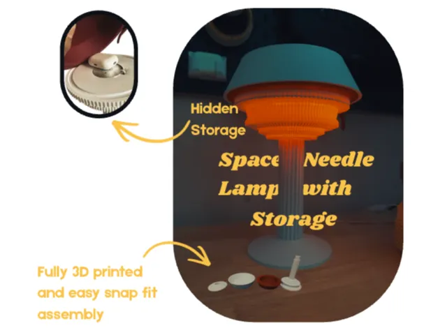 Space Needle Lamp with Storage