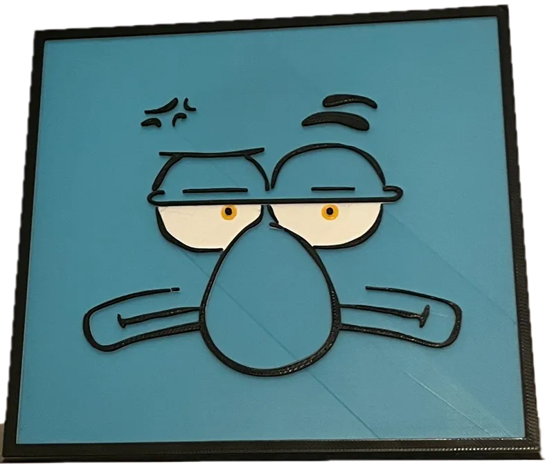 Squidward Wall Art 2D from Spongebob Multicolor
