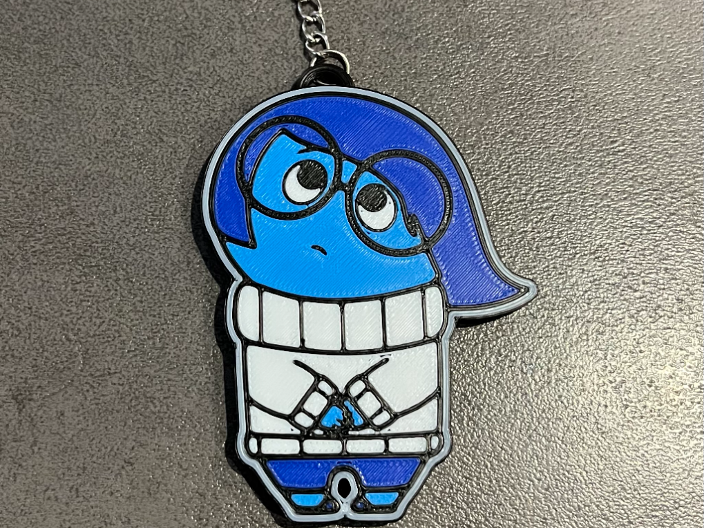 Sadness inspired keychain, Inside Out
