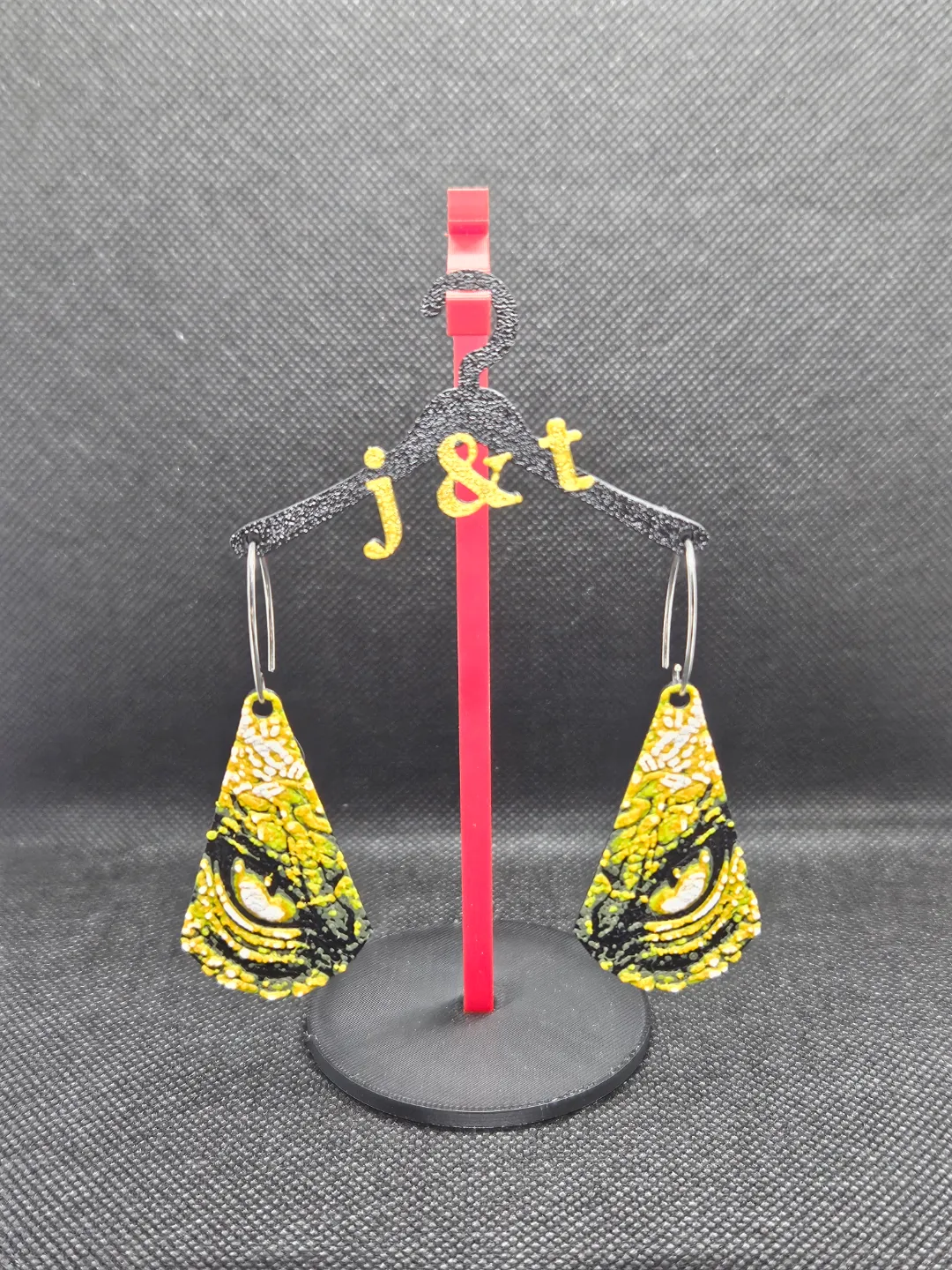 Dragon Eyes HueForge earrings view 2