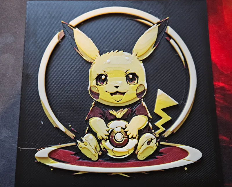 Pikachu hold a Pokeball