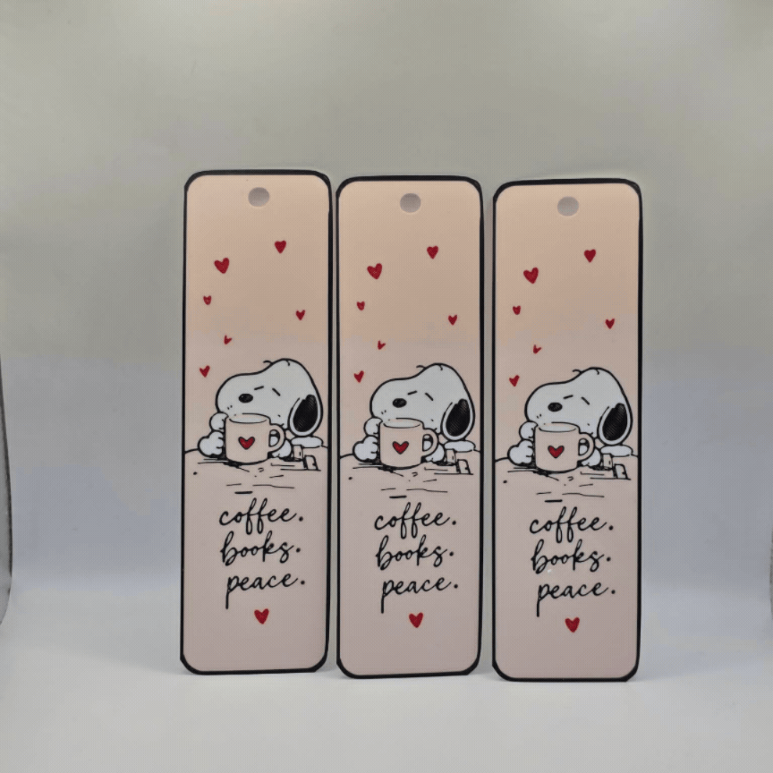 Coffee Books Peace Snoopy Bookmark 4 colours 
