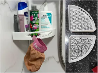 Corner Shower Caddy, Bathroom Shelf with Drainage