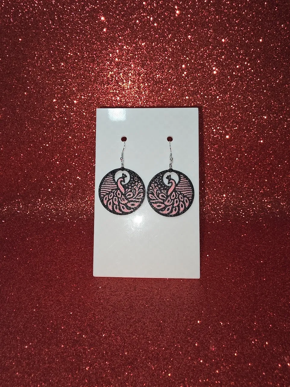 Elegant Peacock earrings view 2