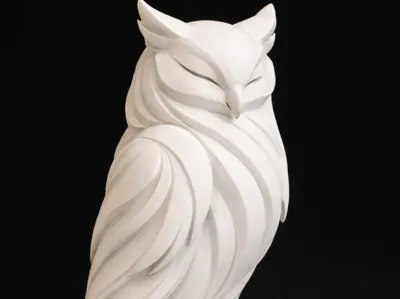 Stylized Owl Sculpture – Smooth Flow Design