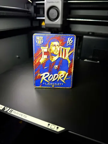 Modelo para impresión 3D: Rodri "Barcelona" Player Card — vista de referencia 4