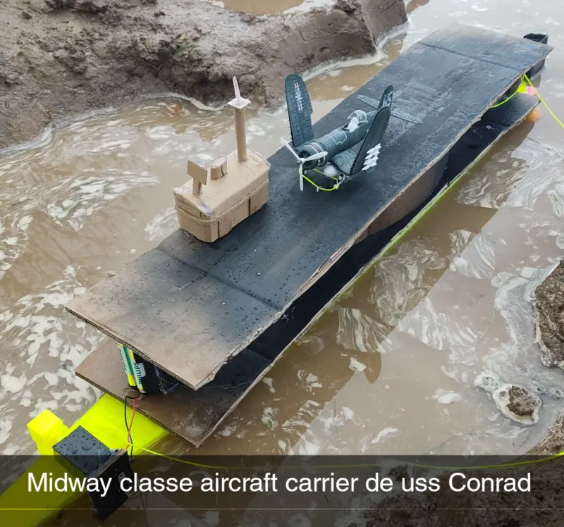 aircraft carrier with working catapult