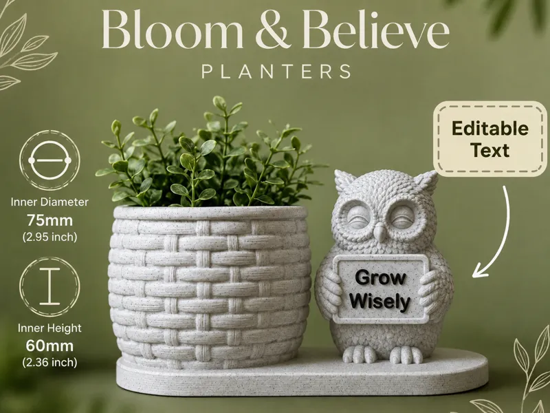 Owl Bloom & Believe Planter