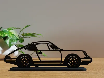 Porsche 911 Silhoulette desk art