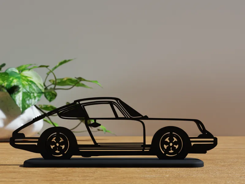 Porsche 911 Silhoulette desk art