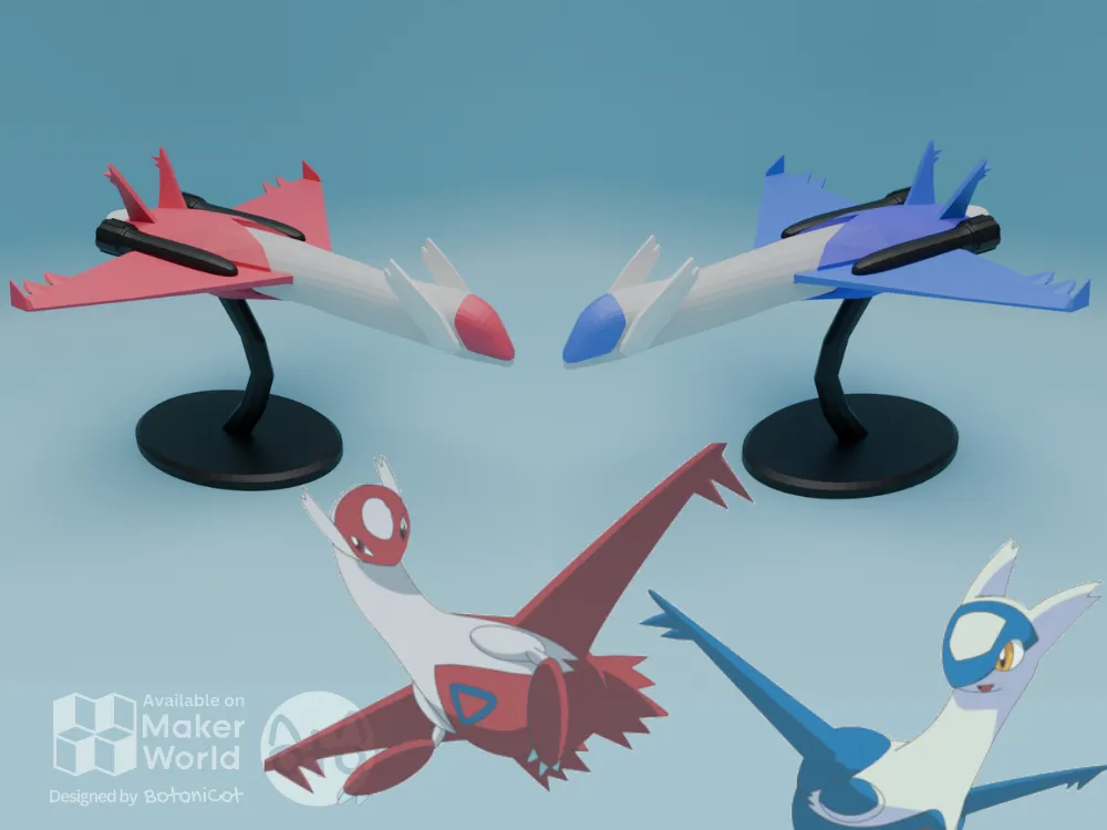 ポケットモンスター アドバンスジェネレーション　ラティオス　ラティアス　3D 3Dプリント ラティオス／ラティアスを模したジェット戦闘機 - 無料3D