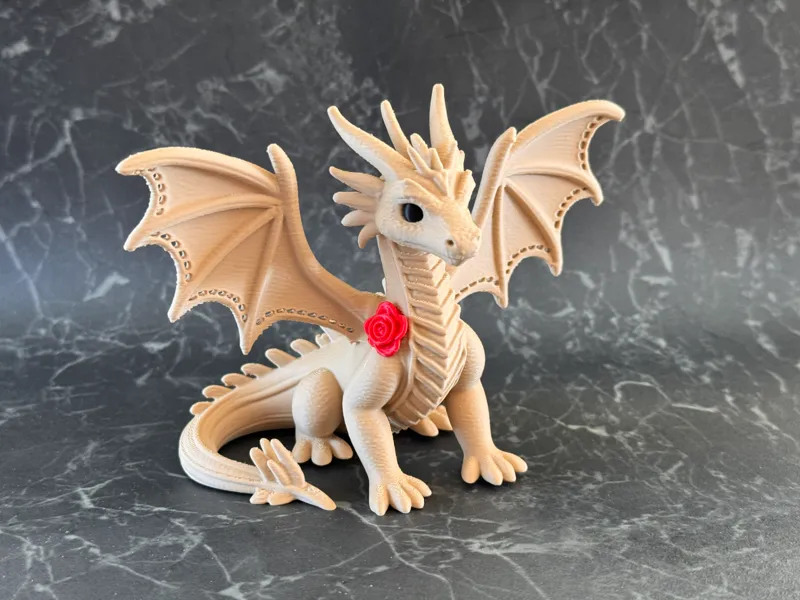 Dragon with rose