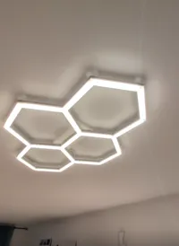 4 hex light with channel for wires.