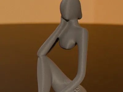 The Thinker’s Muse | Minimalist Sitting Lady
