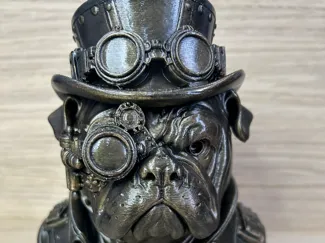 Steampunk Bulldog Bust High Detail