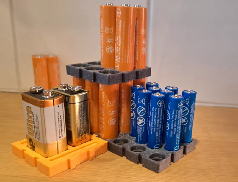 Modular AA/AAA/9V Battery Storage System