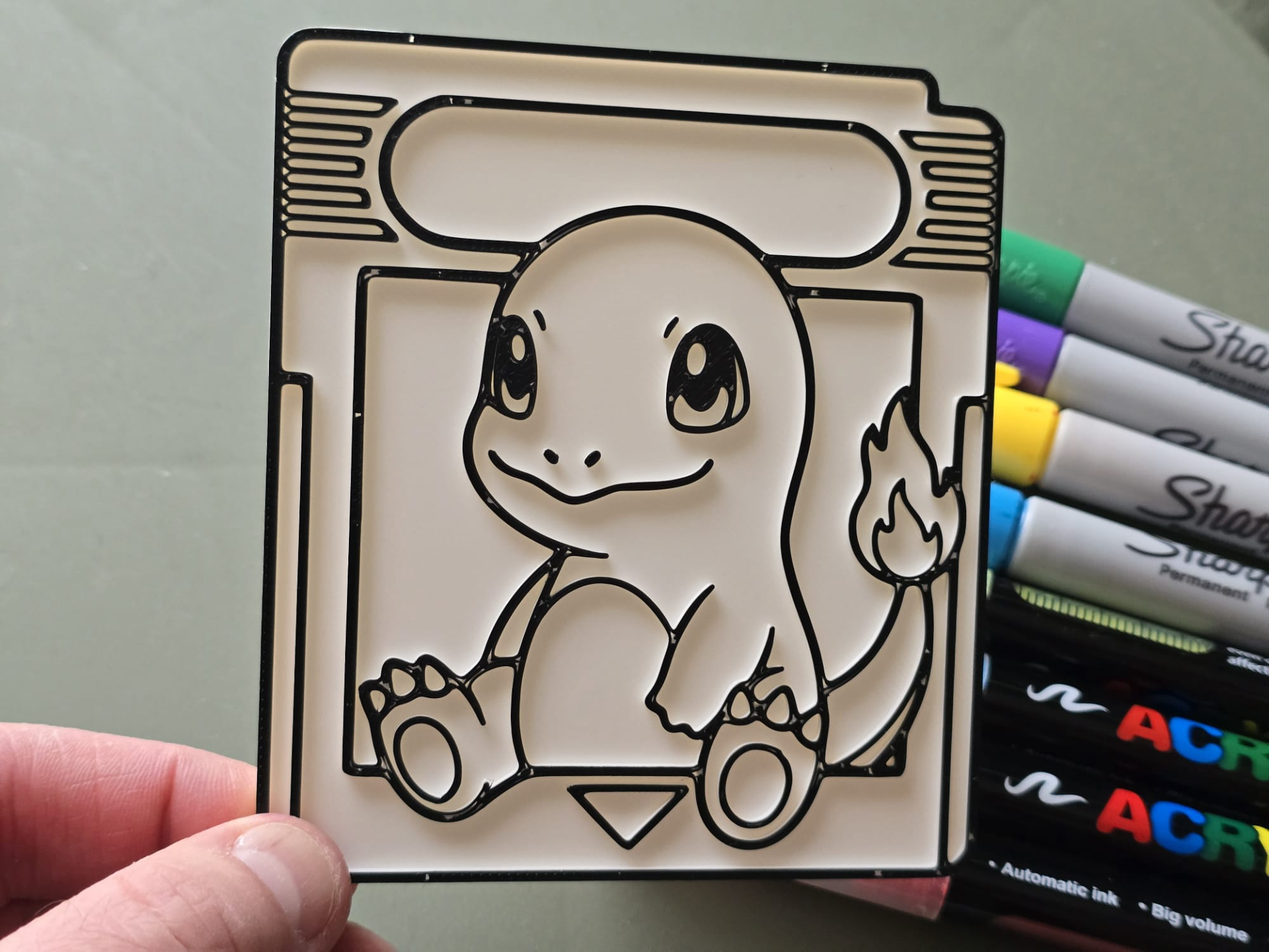 Sitting Charmander Game Cartridge Coloring