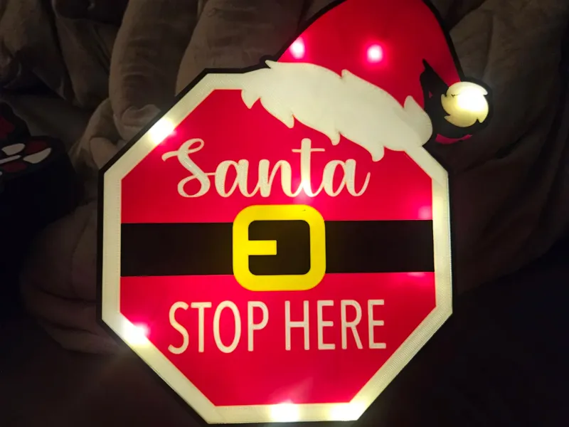 Santa Stop Here LED Lamp