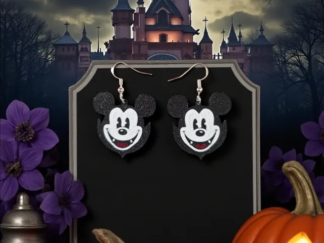 Vampire Mickey Mouse earrings