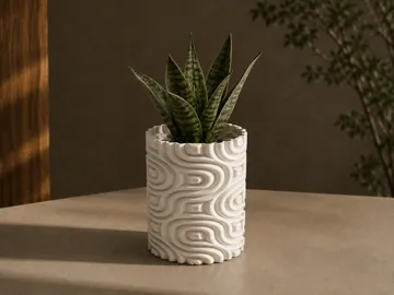Maceta decorativa: RippleBloom Planter v2 — vista de referencia 4