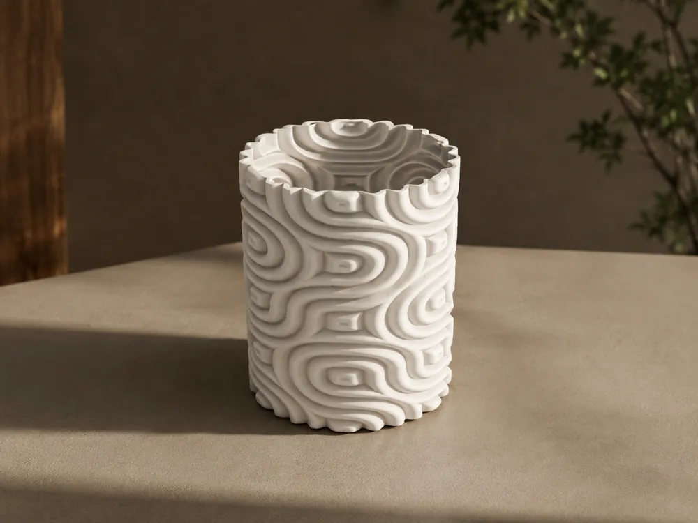 Maceta decorativa: RippleBloom Planter v2. Referencia del modelo original.