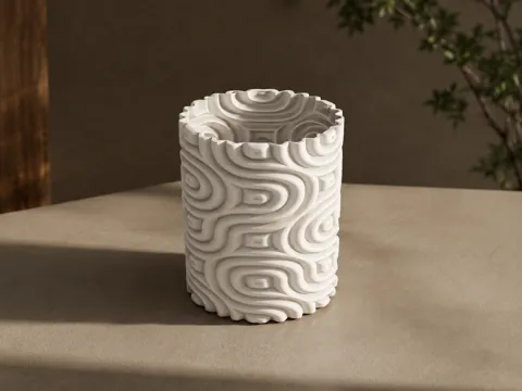 Maceta decorativa: RippleBloom Planter v2 — referencia de MakerWorld