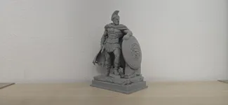 Resting Spartan Warrior with Medusa Shield