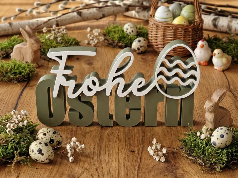 Schriftzug "Frohe Ostern" Ostern| Geschenk | Deko 