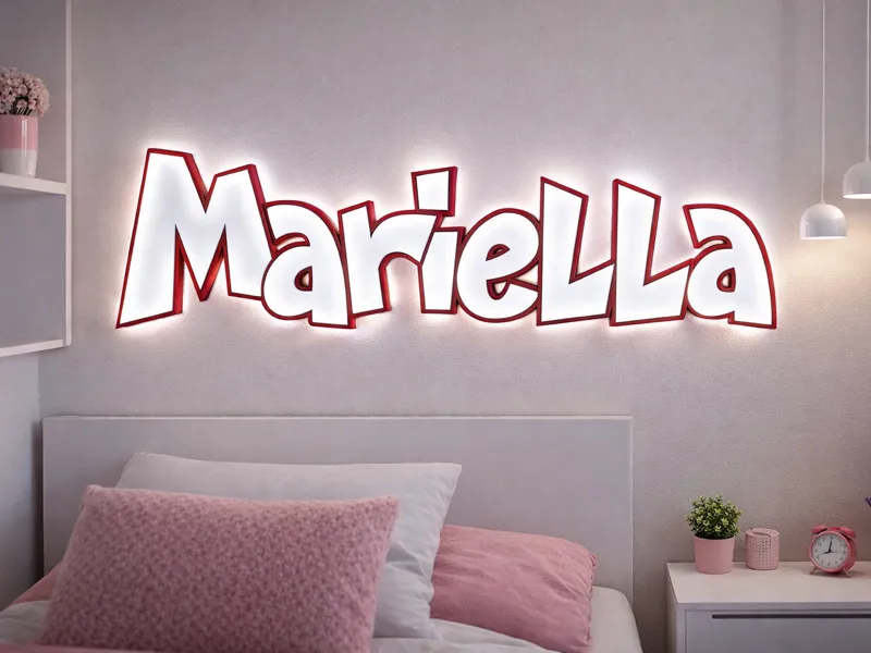 Insegna Led Nome 3D-Custom Lightbox- Mariella