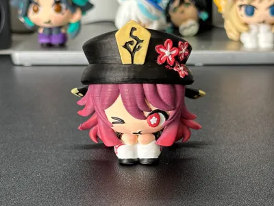Genshin Impact chibi cute Hu Tao figurine 7cm tall pre-separated parts easy to paint