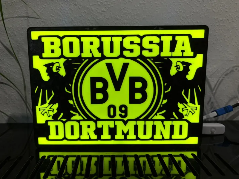 BVB Lichtkasten „Borussia Dortmund“ mit Adler