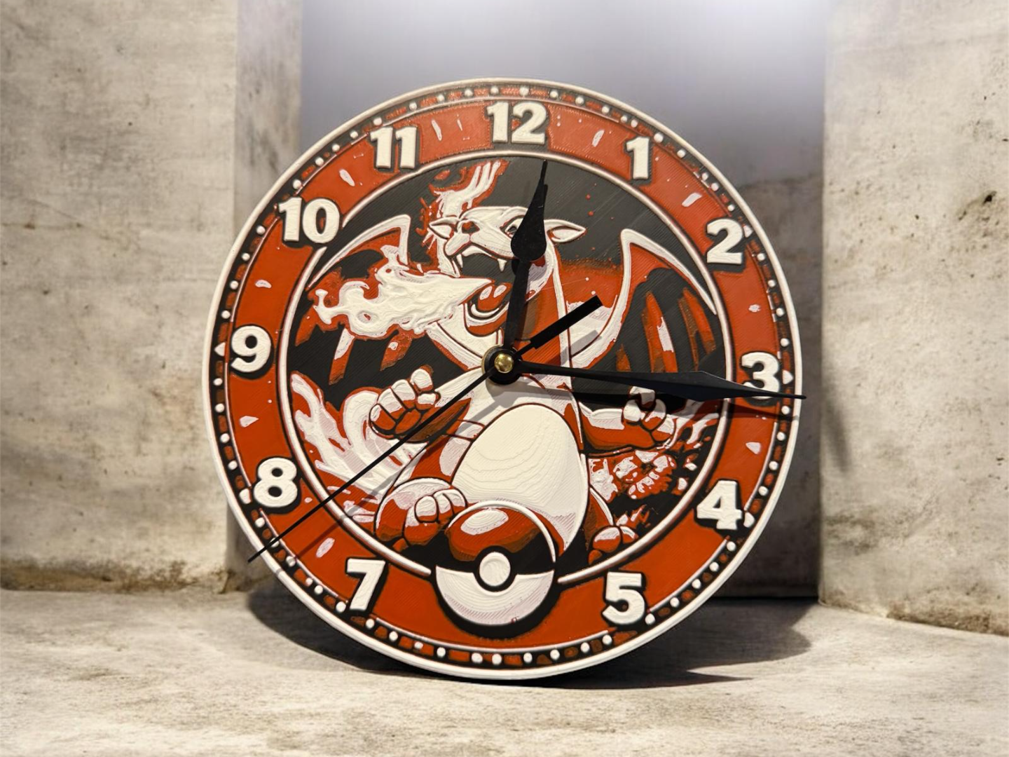 Charizard Wall Clock Inspired By Pokemon