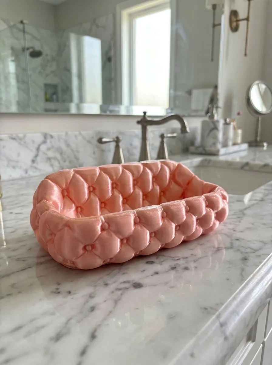 Luxury Tufted Vanity Tray Perfume Organizer view 2