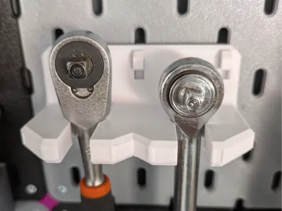 Dual 1/4-Inch Socket Wrench Holder for IKEA Skådis