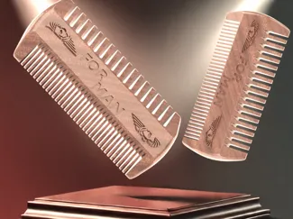 Beard Comb Design with Logo