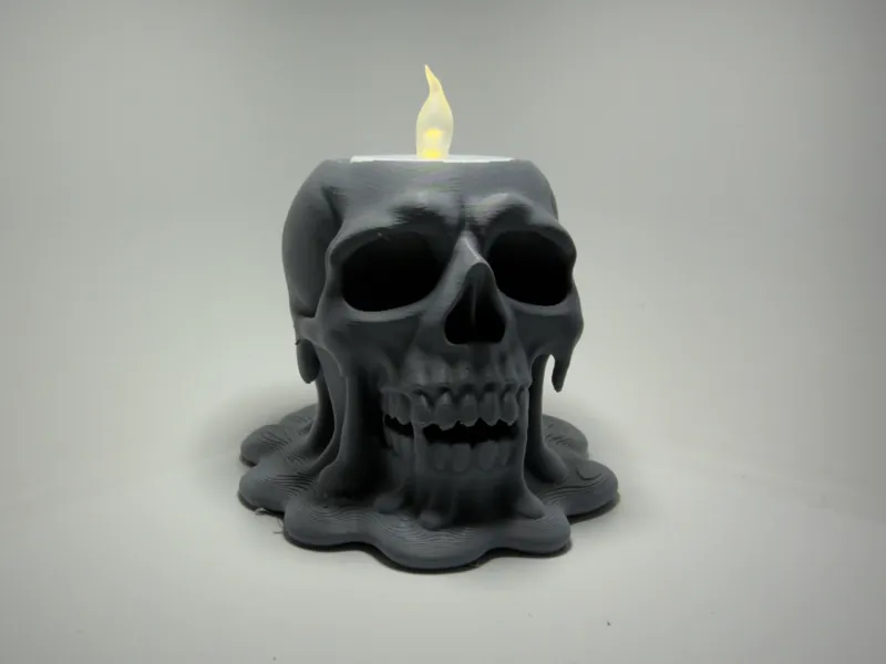 Melting Skull Candle Holder