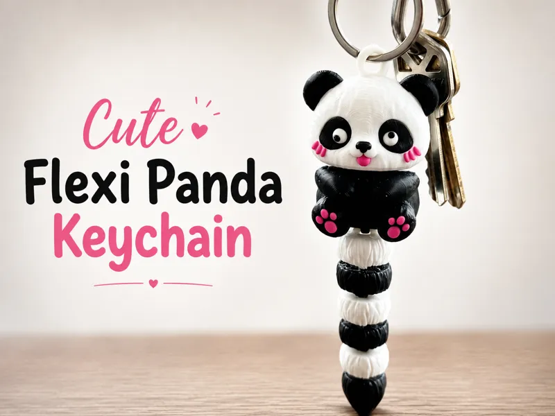 Cute Flexi Panda Keychain | Articulated Panda