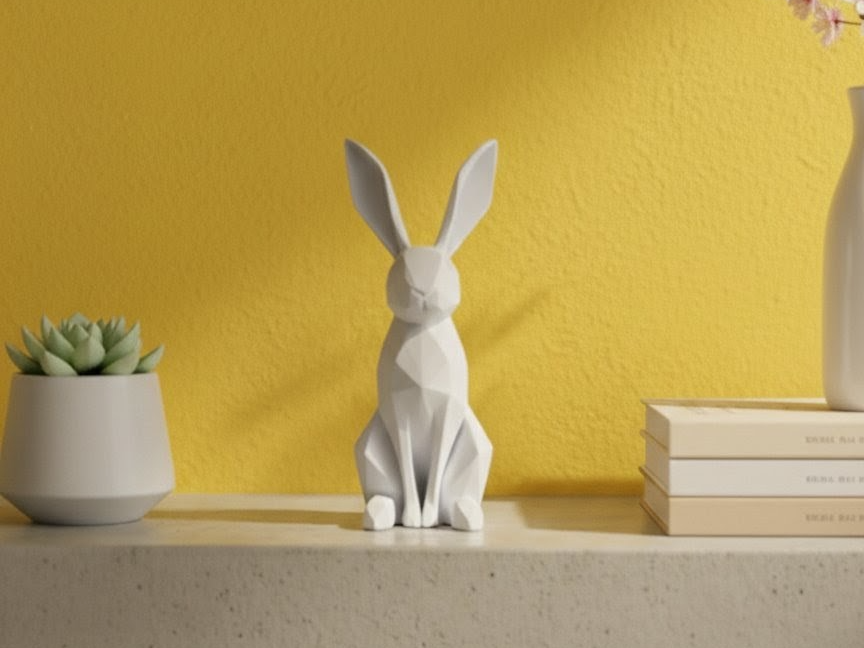 Low-Poly Bunny Figurine – Minimal Modern Decor