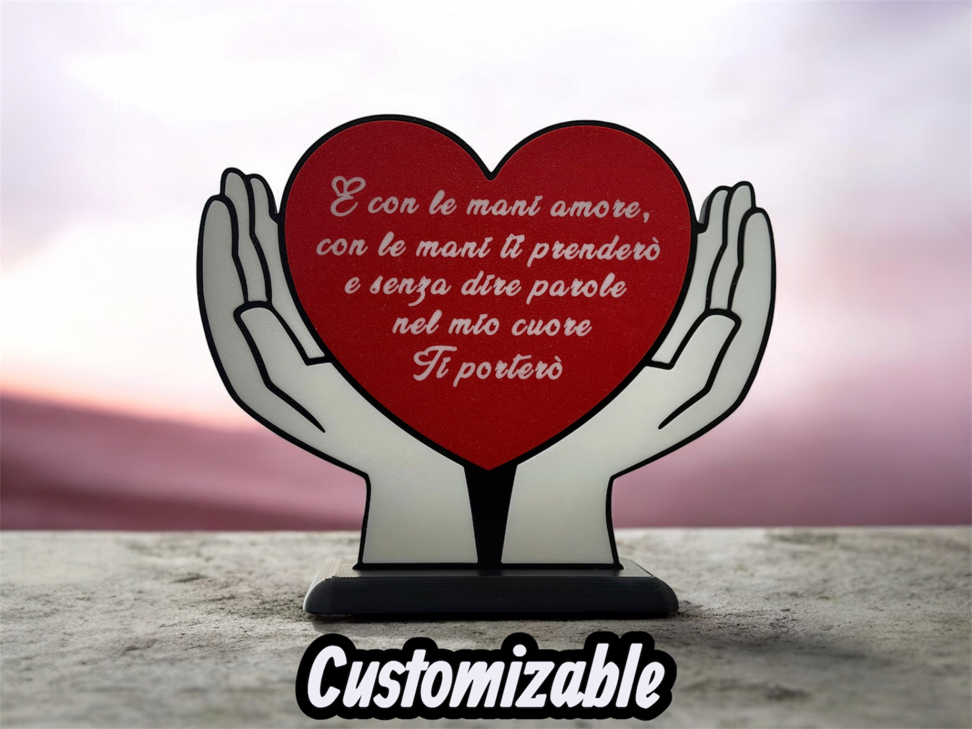 Customizable Heart in Hands - Romantic Gift - AMS