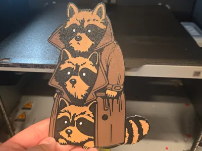 3 Racoons in a Trench Coat - Wall Art